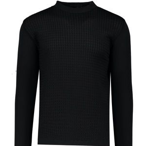 TEXTURED TURTLE NECK KNITTED SWEATER